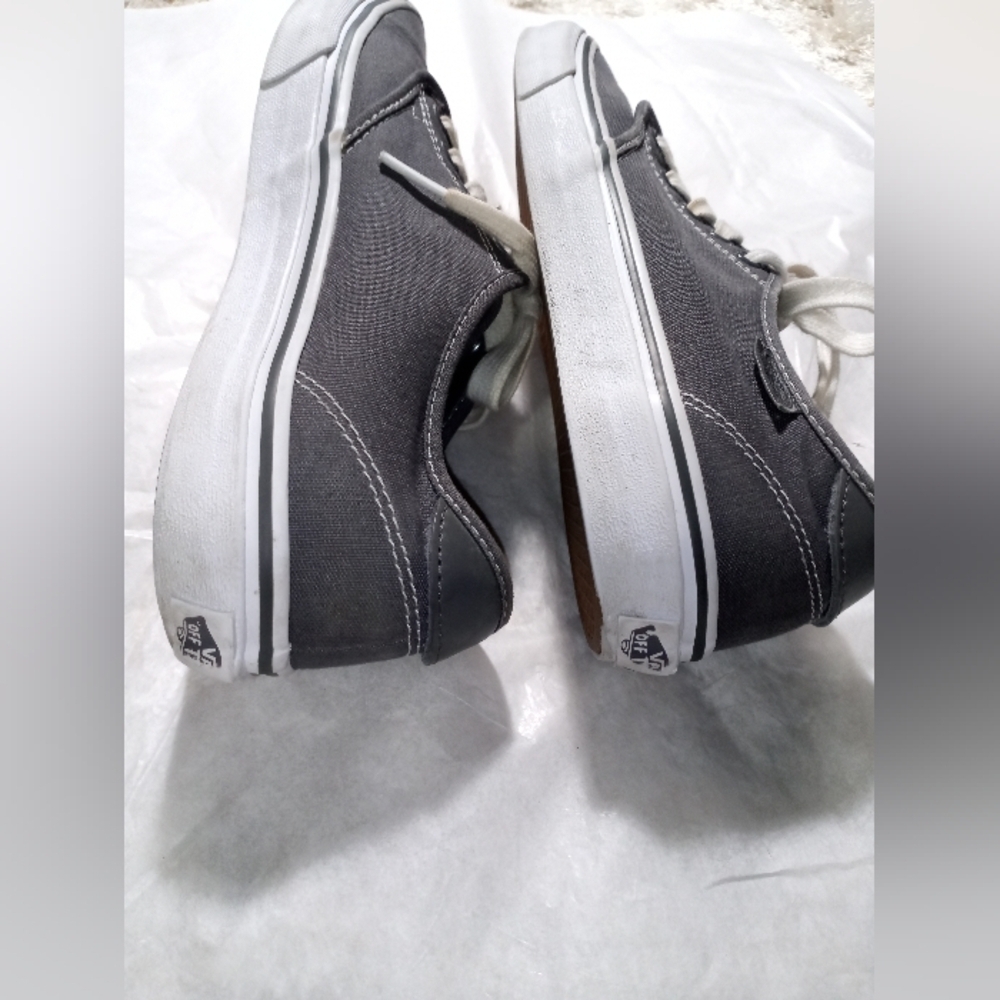 Vans Gray and White Canvas Sneakers Low-Top - Picture 6 of 10